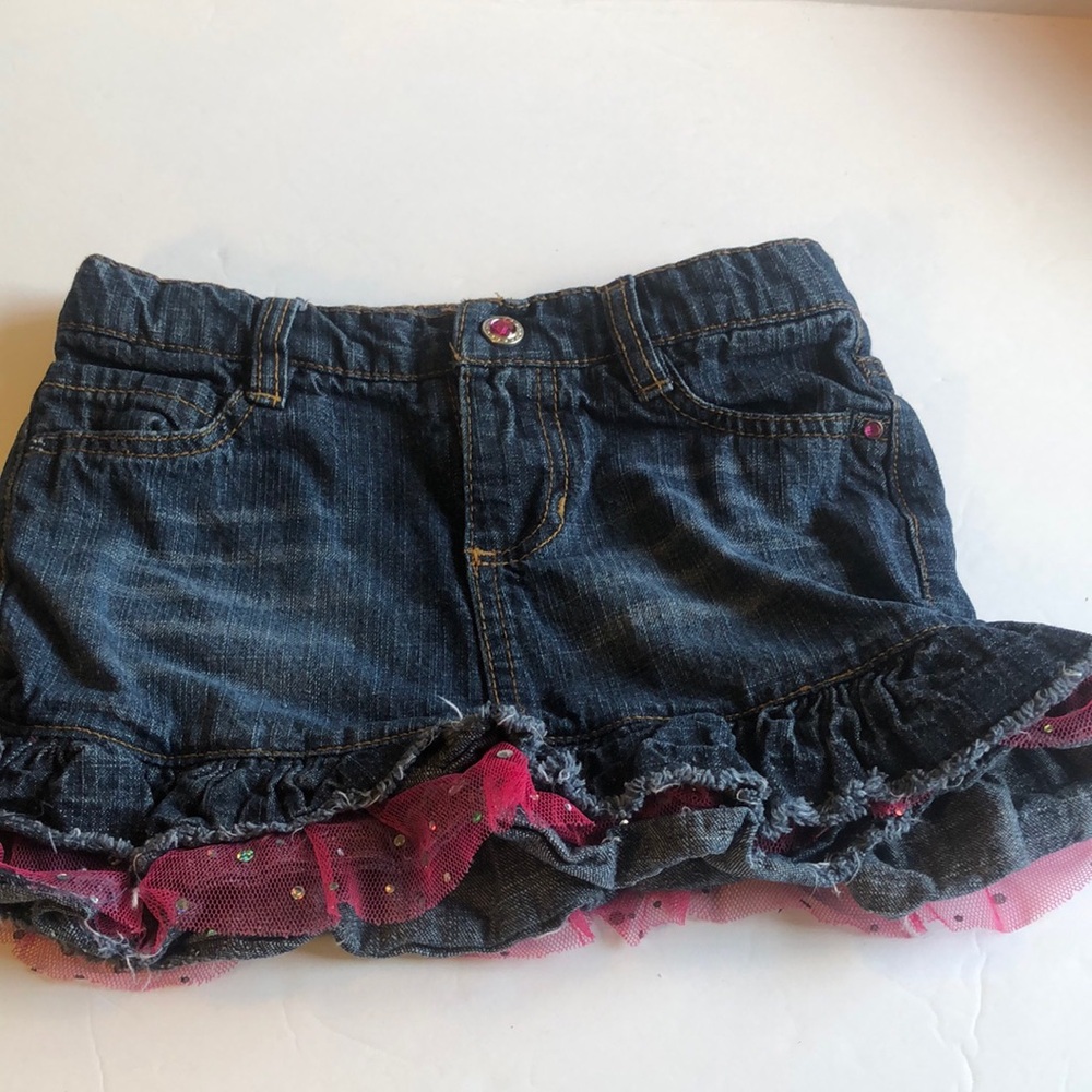Girls Y2k sparkling denim jean ruffles Easter spring skirt